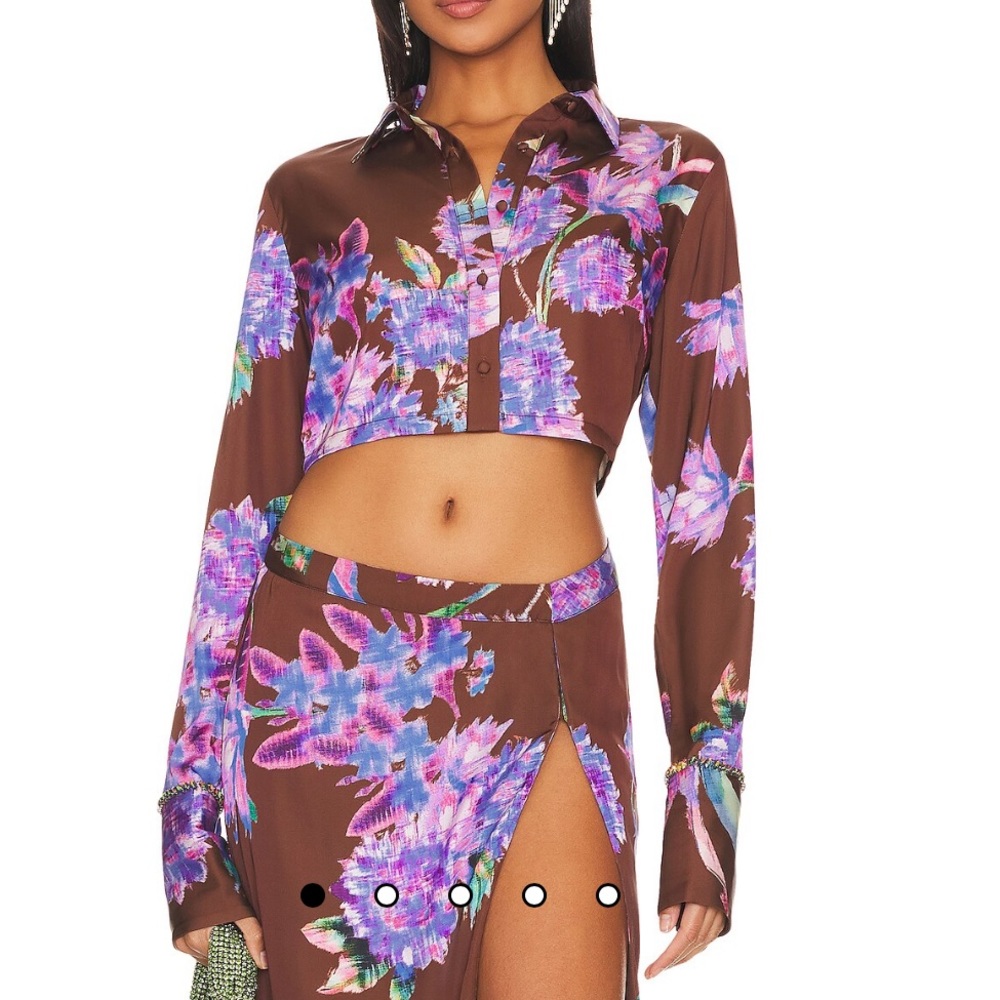 Rococo Sand Shay Crop Shirt in Brown